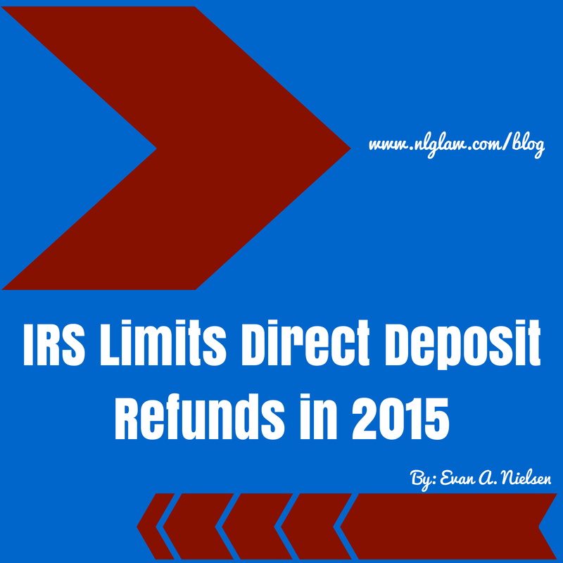 IRS Limits Direct Deposit Refunds in 2015